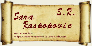 Sara Raspopović vizit kartica